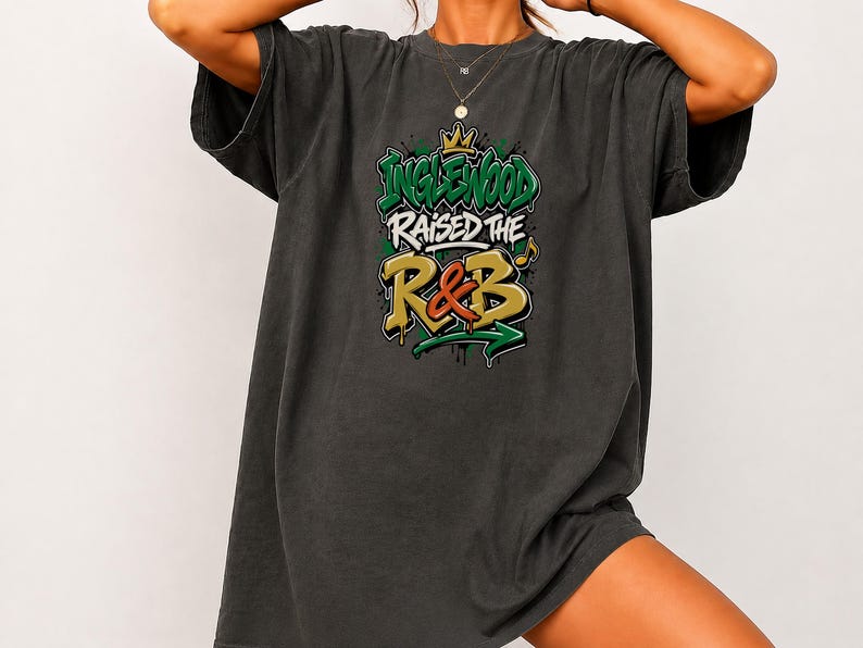 Comfort Colors Los Angeles RnB Concert Shirt, Inglewood Raised on RnB Night Out Tee for Black Women, Grown and Sexy Gift image 9