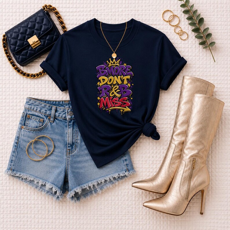 Bmore Don't Rnb Miss | T-shirt épais teint en pièce | T-shirt de spectacle R&B pour femme image 7