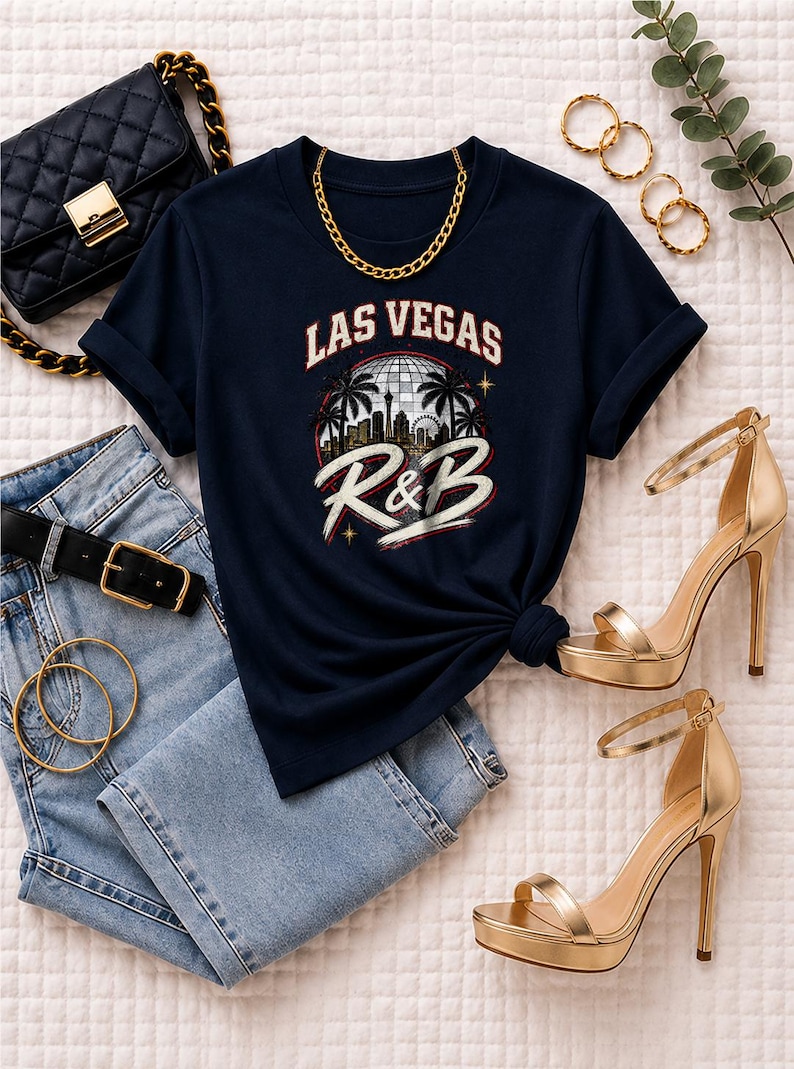 Comfort Colors® Las Vegas RandB Concert Shirt, Music Lights Good Vibes Night Out Tee for Black Women image 6