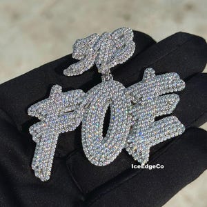 VVS Moissanite Iced Out Letter Pendant, Mens Custom Silver jewelry, Custom Iced Out Pendant, Hip Hop jewelry, Customized Any Letters