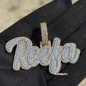 Custom VVS Moissanite Diamond Letter Pendant In 925 Silver, Customize Men & Women Jewelry, Iced Out Pendant, Hip Hop Pendant, Pass Tester