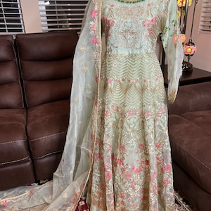 Pakistani Indian dresses designer collection eid suit embroidered long maxi elegant latest style