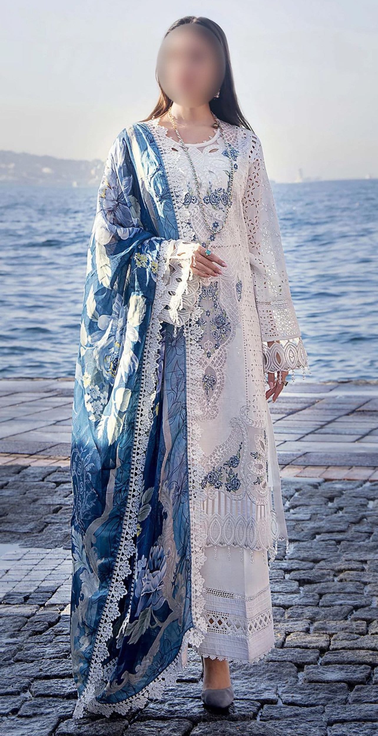 white christmas dresses Asim Jofa Pakistani Luxury Paper Cotton Dress