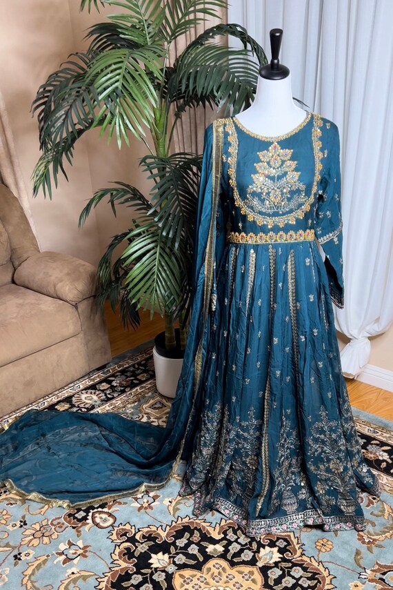 Pakistani Designer Dress High Quality with Hand Touch Wedding Collection Eid Suit Stylish Party Wear Long Elegant Maxi with Big Flare