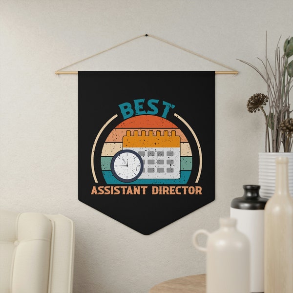 Best Assistant Director Retro Pennant | Home decor | Flag Pennant | Wall Hanging Banner | Wall Decor | Filmmaker Gift | Film Student Gift