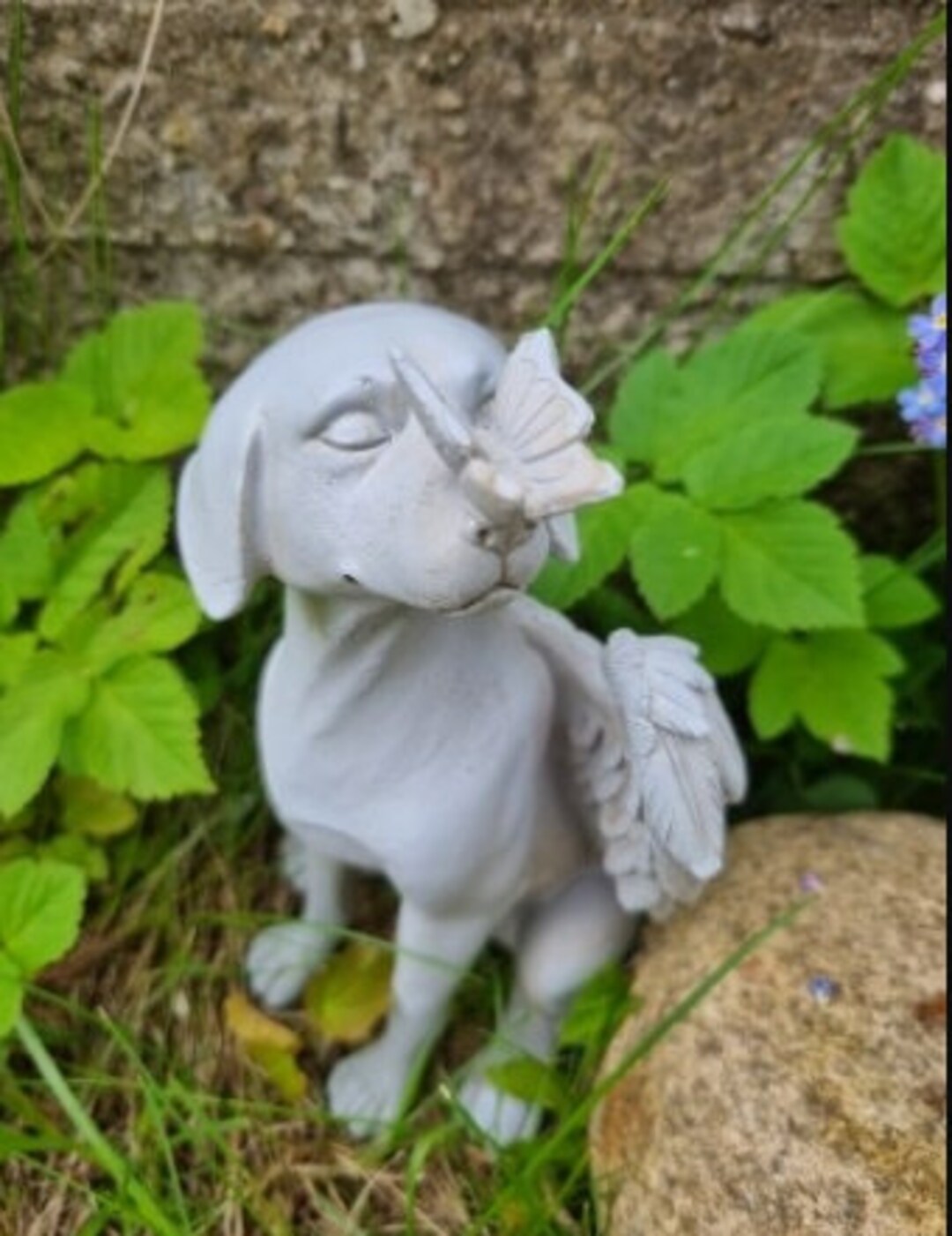 Winged Angel Dog Memorial Statue Garden Decoration Sculpture Etsy