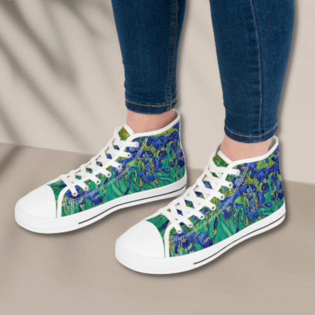 Women's Van Gogh Shoes Irises High Top Sneakers Etsy