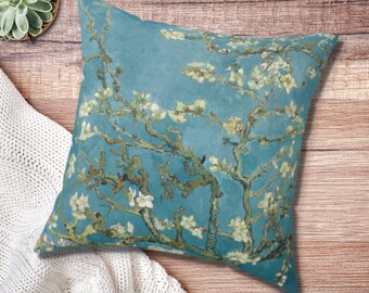 Van Gogh Almond Blossom Square Decorative Pillow for Sofa, Bed, or Armchair