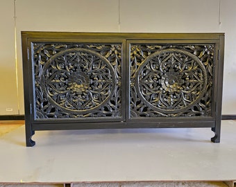 Special Sale!!Handcarved from Tropical Hardwood,Hand,Handcarved Lombok Buffet,Solid Wood Cabinet,this elegant buffet is timeless work of art