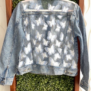 Chevignon Girl Print black and blue butterfly print leather shirt jacket - 38