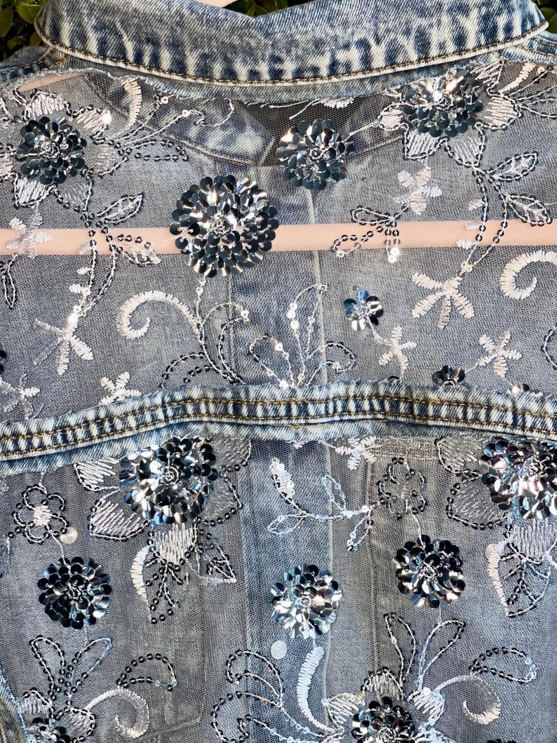 Boho Sequin Embellished Mesh Pearl Jacket image 8