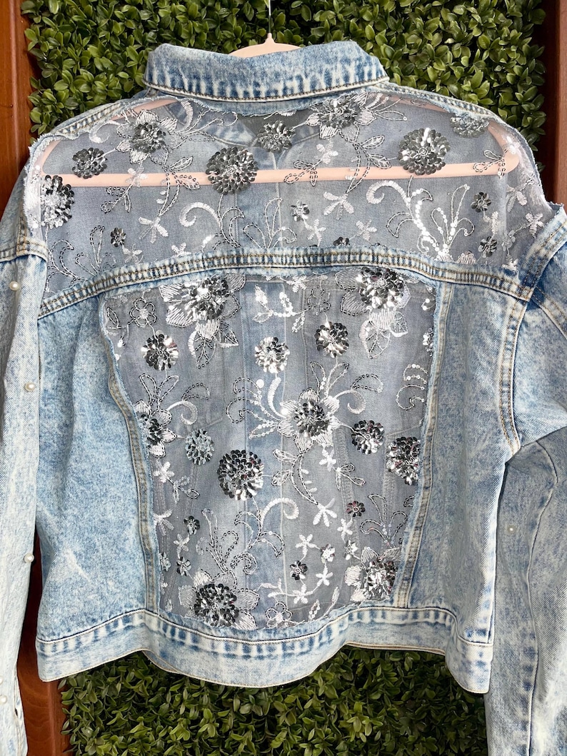 Boho Sequin Embellished Mesh Pearl Jacket image 2