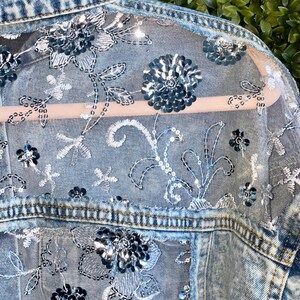 Boho Sequin Embellished Mesh Pearl Jacket image 4