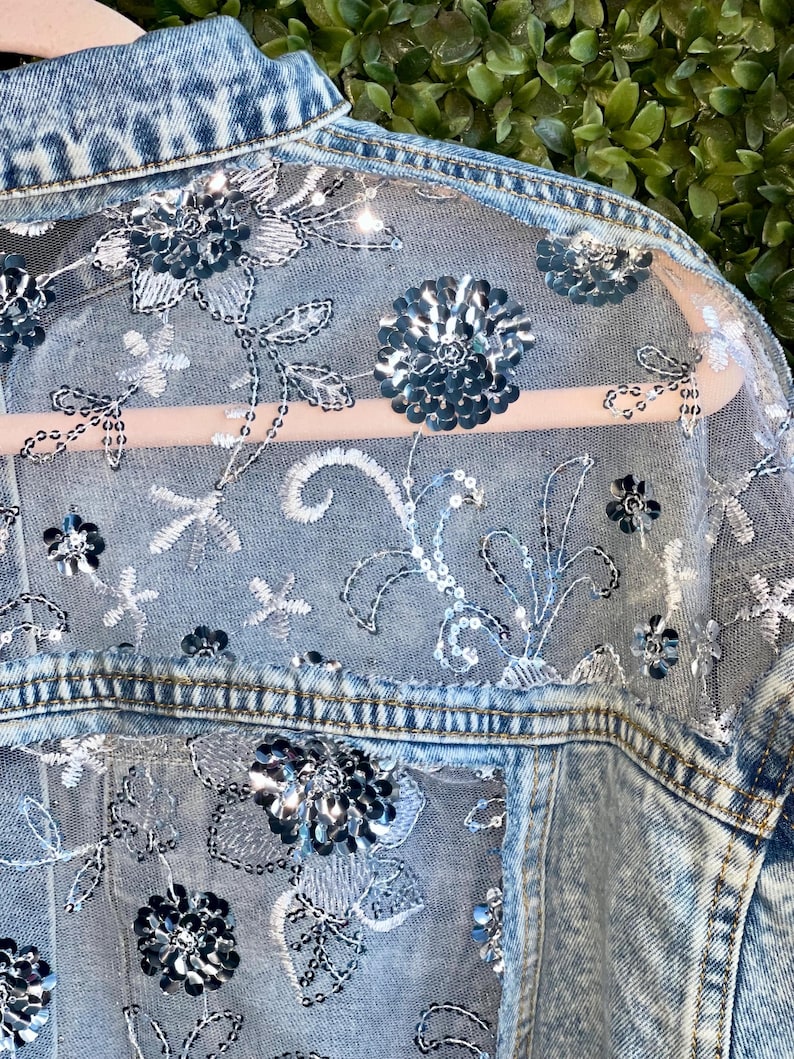 Boho Sequin Embellished Mesh Pearl Jacket image 4