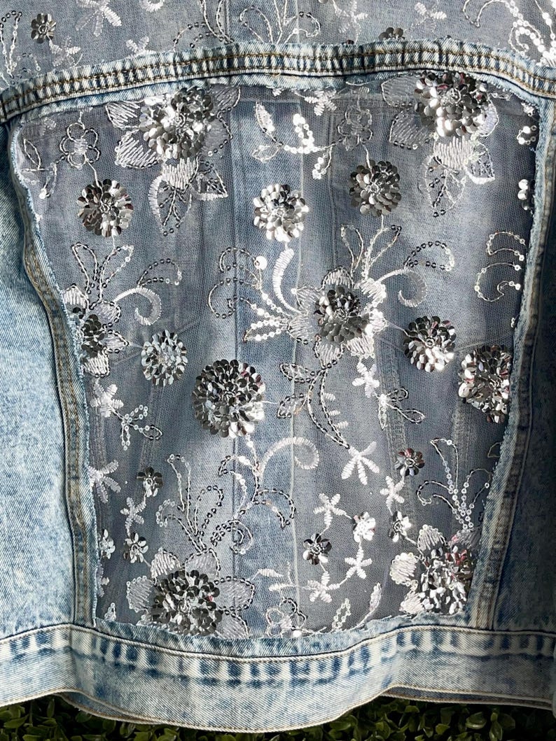 Boho Sequin Embellished Mesh Pearl Jacket image 6