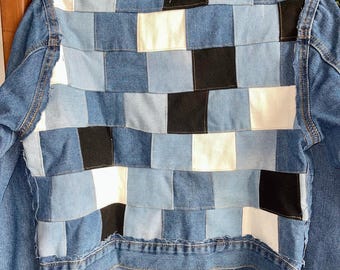Chaqueta vaquera de patchwork bohemia