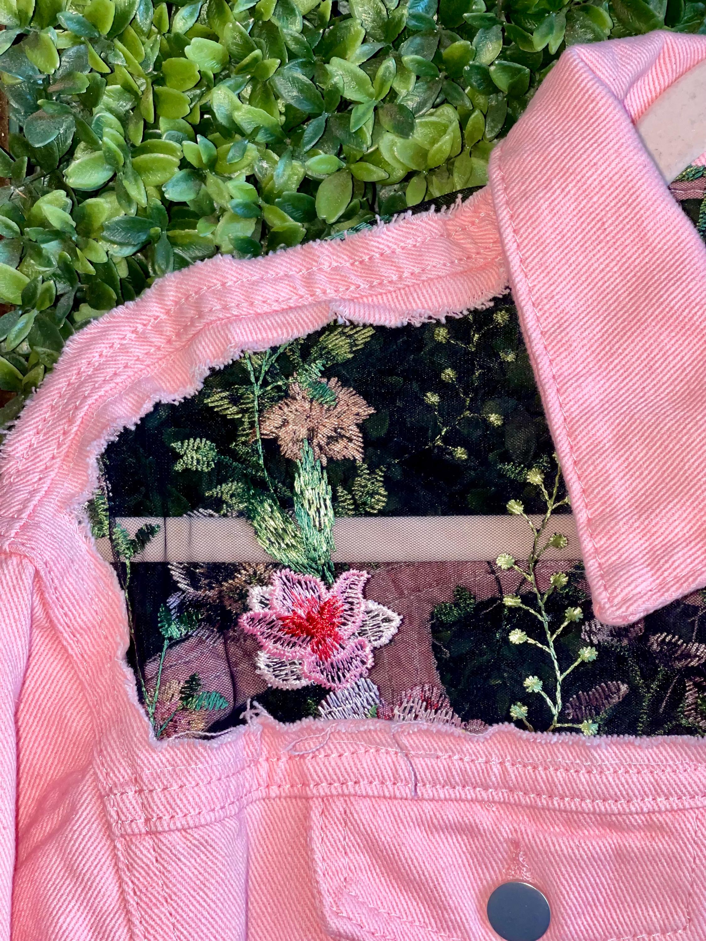 ジャケット・アウター 24SS FloralEmbossedShortDenimJacket-ecru 24SS FloralEmbossedShortDenimJacket-ecru