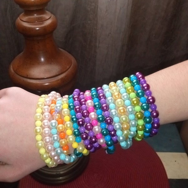 Pastel Pearl Beaded Bracelets