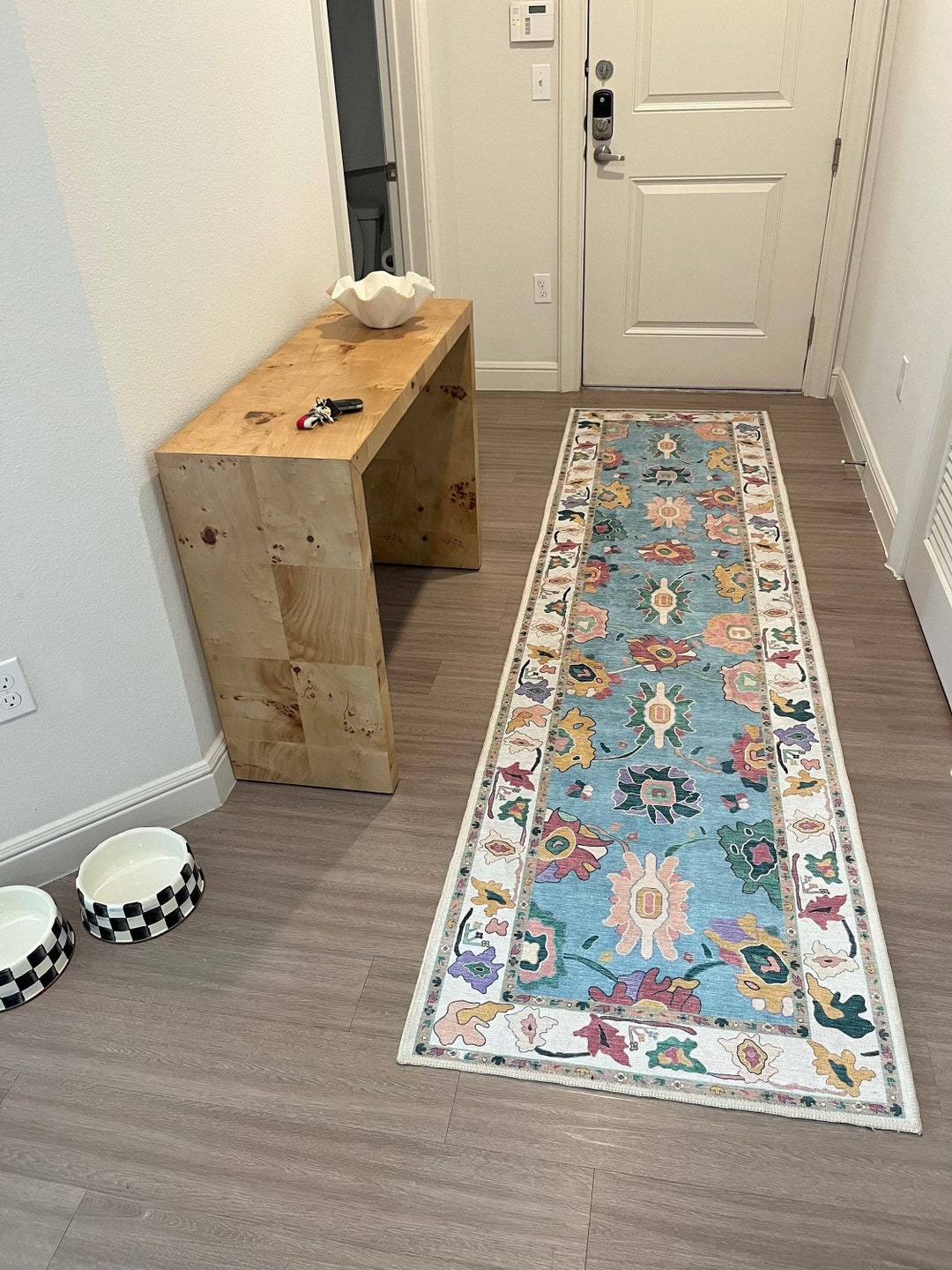 Lulus Oushak Runner Rug, Colorful Vintage Turkish Eclectic Floral