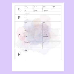 SBAR Nurse Report Sheet