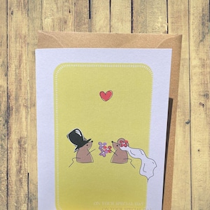 Trouwkaart | gerecycled papier | handgemaakte wenskaarten | blanco binnenkant