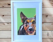 Custom pet illustration | Personalised digital pet print portrait | Gift | 1x animal ONLY