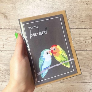 Romantische Karte | An meine liebe Vogelkarte | umweltfreundlich | Illustration | handgefertigt