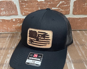 Gorra con parche de cuero para caza de patos: Gorra Richardson 112 Outdoorsman