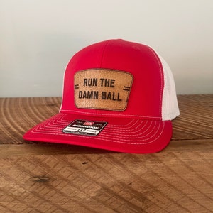 RTDB hat, Run The Damn Ball Leather Patch Hat, Richardson 112 Trucker Hat, Gift for football lover, Gift for him, Football Cap,RTDB Snapback
