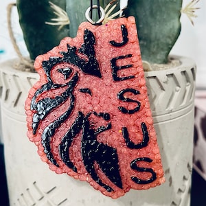 Cross Car Freshie | Jesus | Lion | Lion of Judah | Religious | Faith | Love