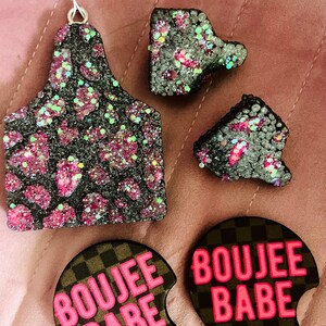 Cow Ear Tag Car Freshie Set With Car Coasters | Western | Cowboy | Cowgirl