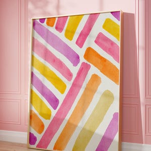 Geometric Art Print: Multicolour Polynesian Pattern (Digital Download)