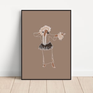 Niuean Girl Print: Polynesian Dance, Pacific Island Art (Digital Download)