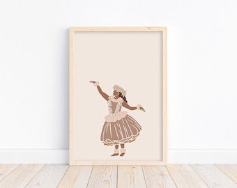 Hawaiian Girl| Island Girl Series| Polynesian |Pacific Islands Print |Beige Neutrals
