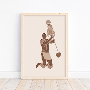Fijische jongen/man| Island Boy-serie| Melanesische Pacifische eilanden print| Beige/neutrale print