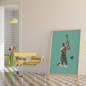 Fijian Boy/Man| Island Boy Series|Melanesian Pacific Islands Print| Teal Green Print