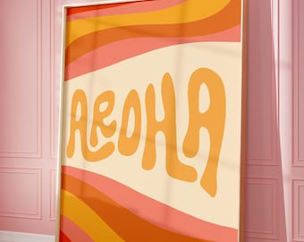 Retro Aroha Maori Print: Pacific Island Polynesian Art (Digital Download