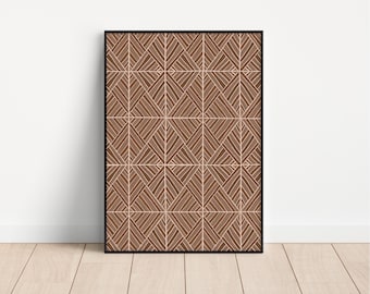 Tongan Island Pattern Art Print: Geometric Polynesian Design (Digital Download)