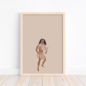 Niuean Boy/Man| Island Boy Series| Polynesian Pacific Islands Print| Beige/Neutral Print