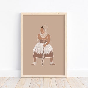 Tongan Boy/Man| Island Boy Series| Polynesian Pacific Islands Print| Beige/Neutral Print