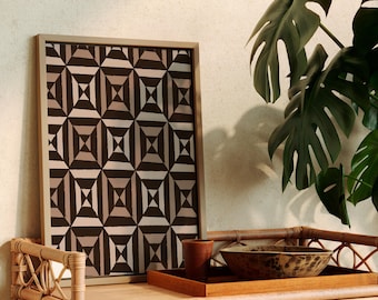 Polynesian Art Print: Brown Island Geometric Pattern (Digital Download)