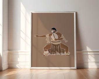 Fijian Boy/Man| Island Boy Series|Melanesian Pacific Islands Print| Brown/Dark Neutrals