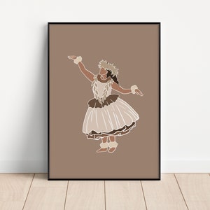 Hawaiian Girl| Island Girl Series| Polynesian |Pacific Islands Print |Browns + Dark Neutrals