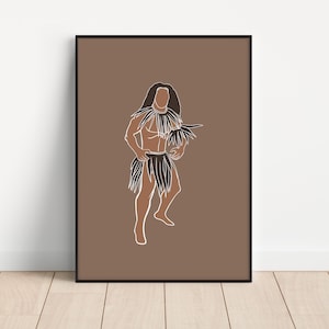Niuean Boy/Man| Island Boy Series| Polynesian Pacific Islands Print| Brown/Deep Neutrals Print
