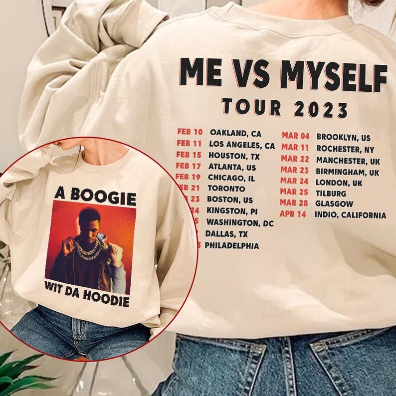 A Boogie Wit Da Hoodie Me Vs Myself Tour 2023 Shirt A Boogie Etsy