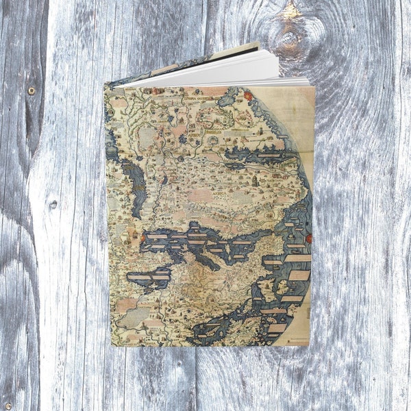 Old Map Travel Journal , vintage style map journal , hardcover lined blank personal journal with cool vintage map graphic