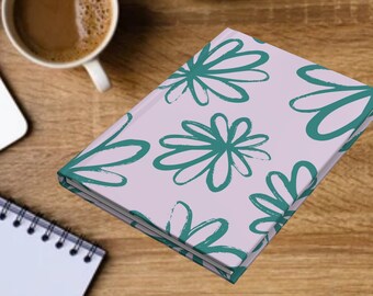 Retro Floral Hardcover Journal: Blank Lined Pages