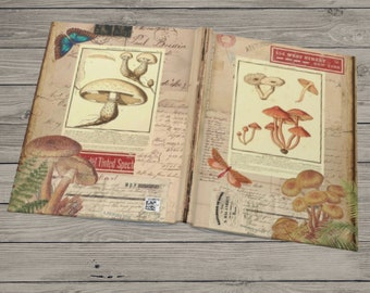 Cottagecore Mushroom & Butterfly Collage Journal: Lined Hardcover