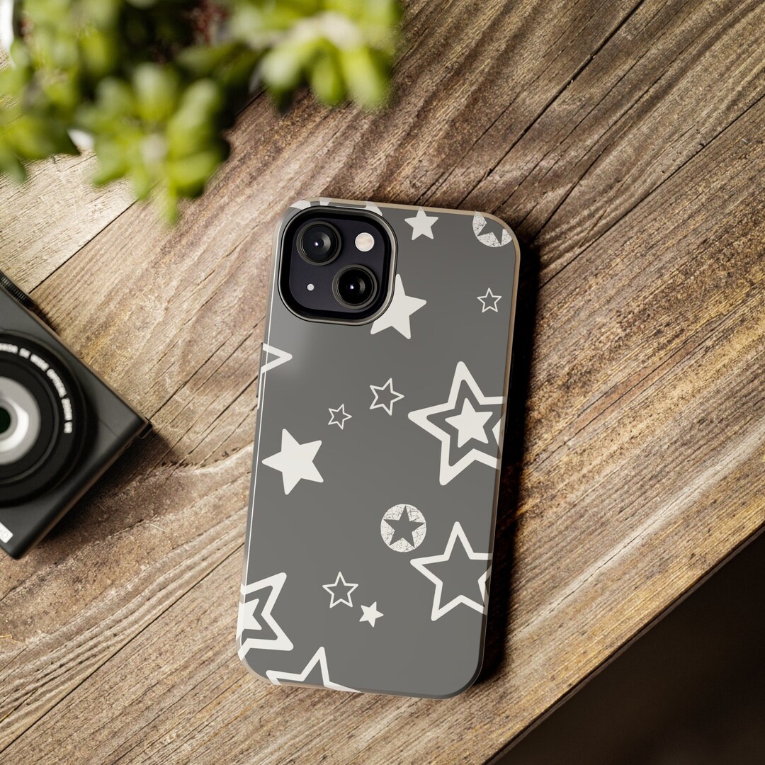 Gray and White Star Patterns Tough Phone Case for Iphone, Samsung, and ...