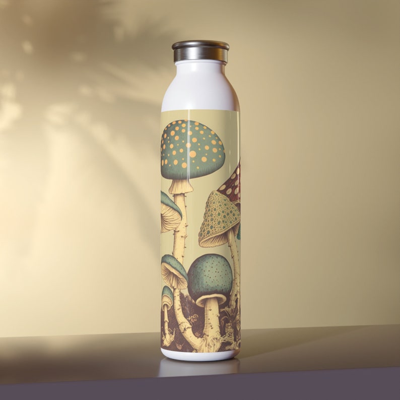 Cottagecore Water Bottle, Mushroom Water Bottle, 20 Oz Insulated